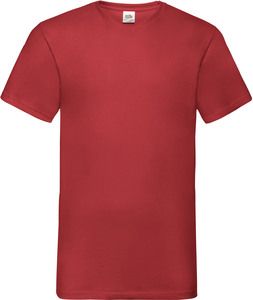 Fruit of the Loom SC22V - T-Shirt Homem Valueweight Gola V Vermelho