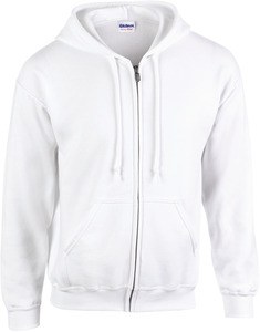Gildan GI18600 - Sweatshirt 18600 Heavy Blend Com Capuz e Zíper Branco