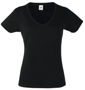 Fruit of the Loom SS047 - T-Shirt Mulher Valueweight Gola V Preto