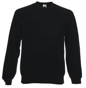 Fruit of the Loom SS270 - Sweatshirt Raglan Gola Redonda Preto