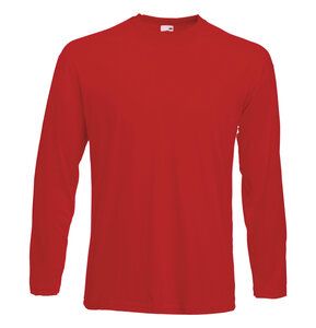 Fruit of the Loom SS032 - T-Shirt Homem Valueweight Manga Comprida Vermelho