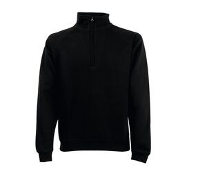 Fruit of the Loom SS830 - Sweatshirt Homem Com Gola Alta e Meio Zíper Preto