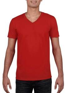 Gildan GD010 - T-shirt Homem Gola V 64V00 Soft Style Vermelho