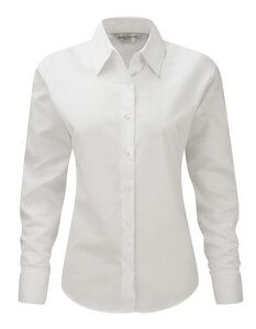 Russell J932F - Camisa de Mulher Oxford de manga comprida - easycare Branco