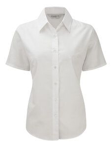 Russell J933F - Women's short sleeve Oxford shirt Branco