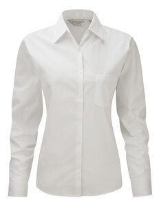 Russell J936F - Camisa de senhora, manga comprida, algodão popline - easycare