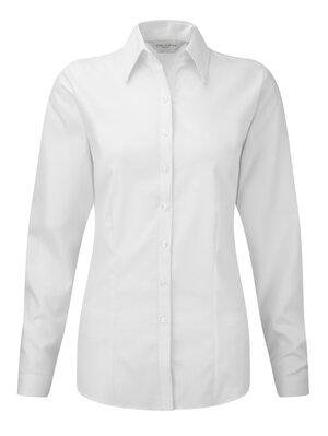 Russell J962F - Camisa de mulher herringbone de manga comprida