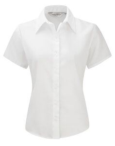 Russell Collection R-957F-0 - Camisa Mulher R957F Manga Curta Não Passar Branco