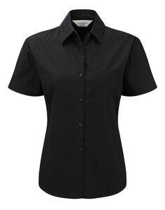 Russell Collection R-937F-0 - Camisa Mulher R937F Popeline Manga Curta Preto