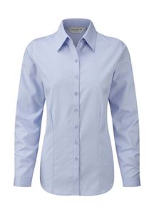 Russell Collection R-962F-0 - Camisa de Senhora LS Herringbone