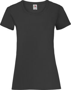 Fruit of the Loom 61-372-0 - T-Shirt Mulher Ajustada Valueweight Preto