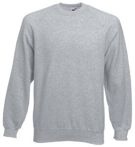 Fruit of the Loom 62-216-0 - Sweatshirt Raglan Gola Redonda Cinzento matizado