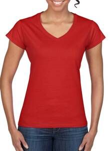 Gildan 64V00L - T-shirt Mulher Gola V Vermelho
