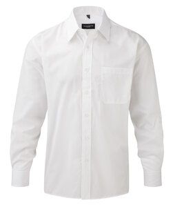 Russell J934M - Camisa manga comprida - polycotton easycare poplin Branco