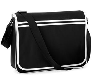 Bag Base BG071 - Bolsa a Tiracolo BG71 Retro Messenger Black/ White