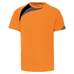 ProAct PA437 - T-SHIRT DE DESPORTO DE CRIANÇA DE MANGA CURTA Orange / Black / Storm Grey