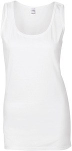 Gildan GI64200L - T-shirt Mulher Em Cavas 64200L Soft Style Branco