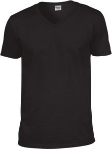 Gildan GI64V00 - T-shirt Homem Gola V 64V00 Soft Style Black/Black