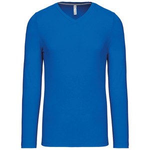 Kariban K358 - T-SHIRT MANGA COMPRIDA E DECOTE V Light Royal Blue