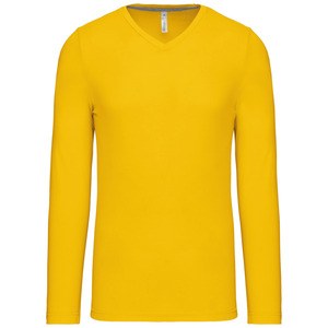 Kariban K358 - T-SHIRT MANGA COMPRIDA E DECOTE V Amarelo