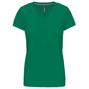 Kariban K381 - T-SHIRT DE SENHORA DE MANGA CURTA E DECOTE V Verde dos prados