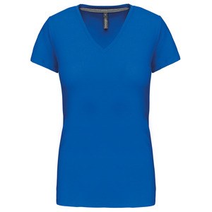 Kariban K381 - T-SHIRT DE SENHORA DE MANGA CURTA E DECOTE V Light Royal Blue