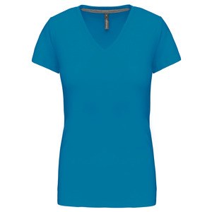 Kariban K381 - T-SHIRT DE SENHORA DE MANGA CURTA E DECOTE V Tropical Blue