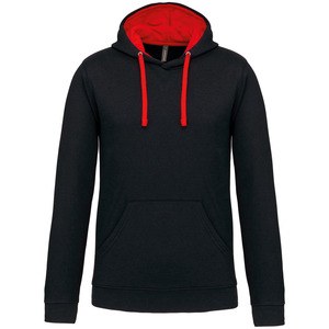 Kariban K446 - SWEATSHIRT COM CAPUZ EM CONTRASTE Black/ Red