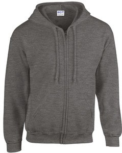 Gildan GI18600 - Sweatshirt 18600 Heavy Blend Com Capuz e Zíper Dark Heather