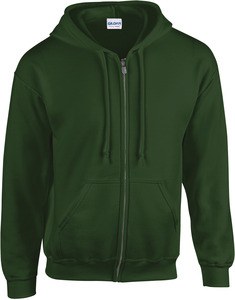 Gildan GI18600 - Sweatshirt 18600 Heavy Blend Com Capuz e Zíper Verde floresta