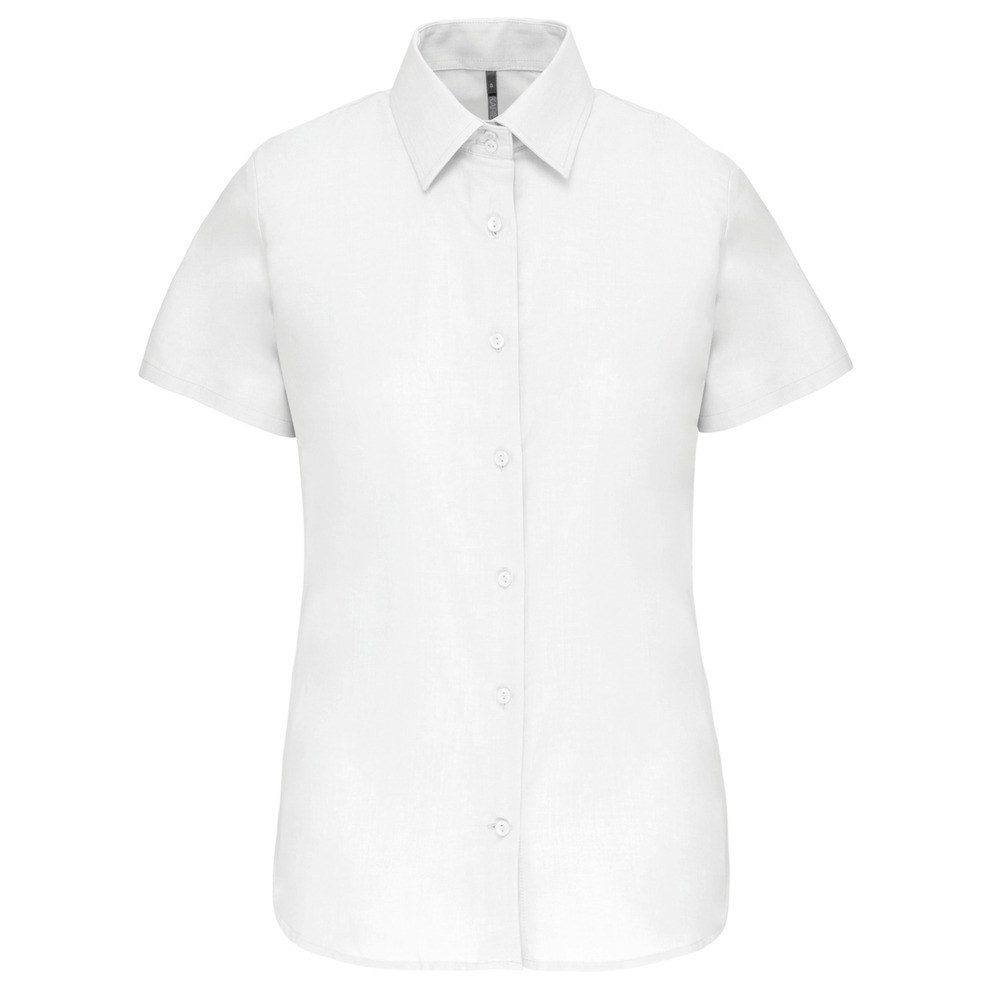 Kariban K536 - CAMISA DE SENHORA MANGA CURTA EM OXFORD TRATAMENTO FÁCIL