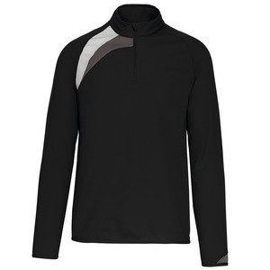 ProAct PA328 - SWEAT DE TREINO COM FECHO Black / White / Storm Grey