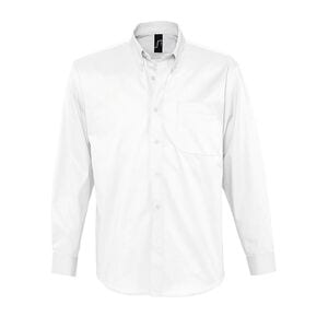 SOL'S 16090 - BEL-AIR Camisa Em Sarja De Algodão De Manga Comprida Para Homem Branco