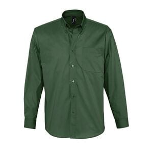 SOL'S 16090 - BEL-AIR Camisa Em Sarja De Algodão De Manga Comprida Para Homem Verde garrafa