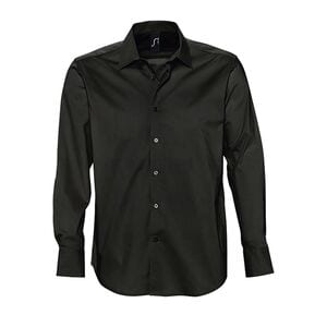 SOL'S 17000 - Brighton Camisa <Em>Stretch</Em> De Manga Comprida Para Homem Preto