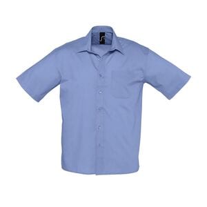 SOL'S 16050 - Bristol Camisa Popelina De Manga Curta Para Homem Azul medio