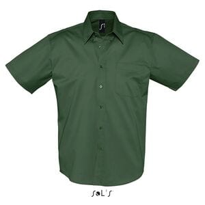 SOL'S 16080 - Brooklyn Camisa Em Sarja De Algodão De Manga Curta Para Homem Verde garrafa