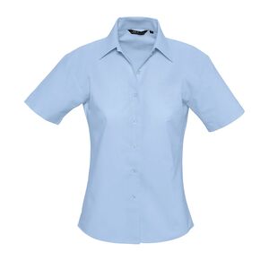 SOL'S 16030 - Elite Camisa Oxford De Manga Curta Para Senhora Azul céu