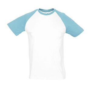 SOL'S 11190 - Funky T Shirt Bicolor Com Mangas Raglã Para Homem Branco / Atol