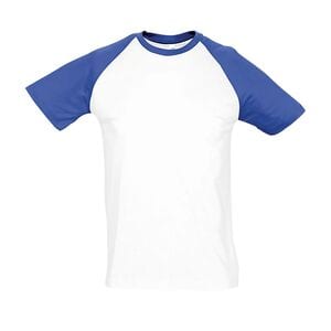 SOL'S 11190 - Funky T Shirt Bicolor Com Mangas Raglã Para Homem Branco / Real