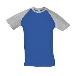 SOL'S 11190 - Funky T Shirt Bicolor Com Mangas Raglã Para Homem Cinzento matizado / Real