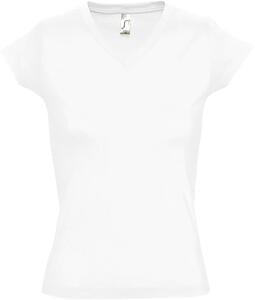 SOL'S 11388 - MOON T Shirt Com Gola Em «V» Para Senhora Branco