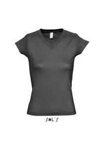 SOL'S 11388 - MOON T Shirt Com Gola Em «V» Para Senhora Cinzento escuro