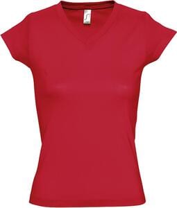 SOL'S 11388 - MOON T Shirt Com Gola Em «V» Para Senhora Vermelho