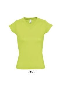 SOL'S 11388 - MOON T Shirt Com Gola Em «V» Para Senhora Verde maçã