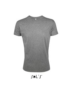 SOL'S 00553 - REGENT FIT T Shirt Justa De Gola Redonda Para Homem Cinzento matizado