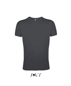 SOL'S 00553 - REGENT FIT T Shirt Justa De Gola Redonda Para Homem Cinzento escuro