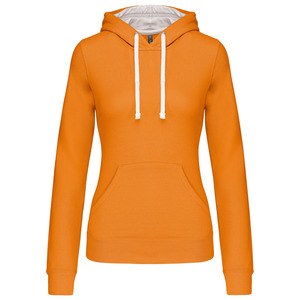 Kariban K465 - Sweatshirt de senhora com capuz em contraste Orange / White