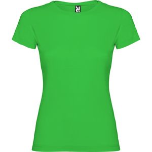 Roly CA6627 - JAMAICA T-shirt feminina cintada com gola redonda dupla em ponto canelado 1x1 Grass Green