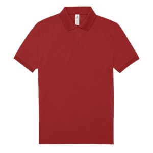 B&C BCID1 - Camisa polo masculina de manga curta Vermelho